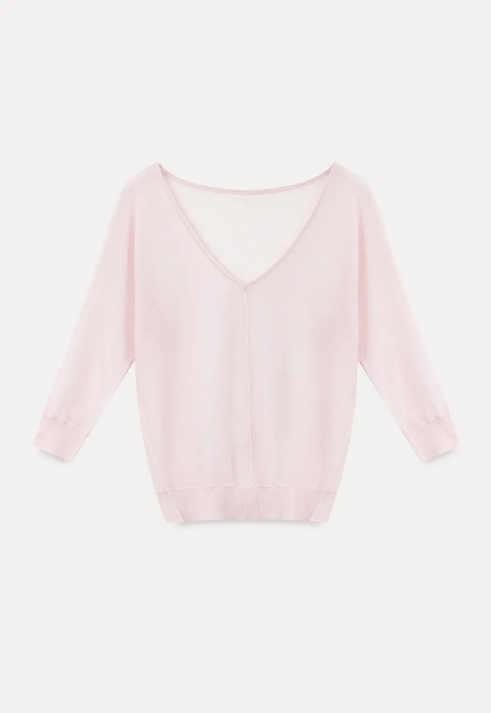 Sheer V Neck Long Sleeve Knit Sweater