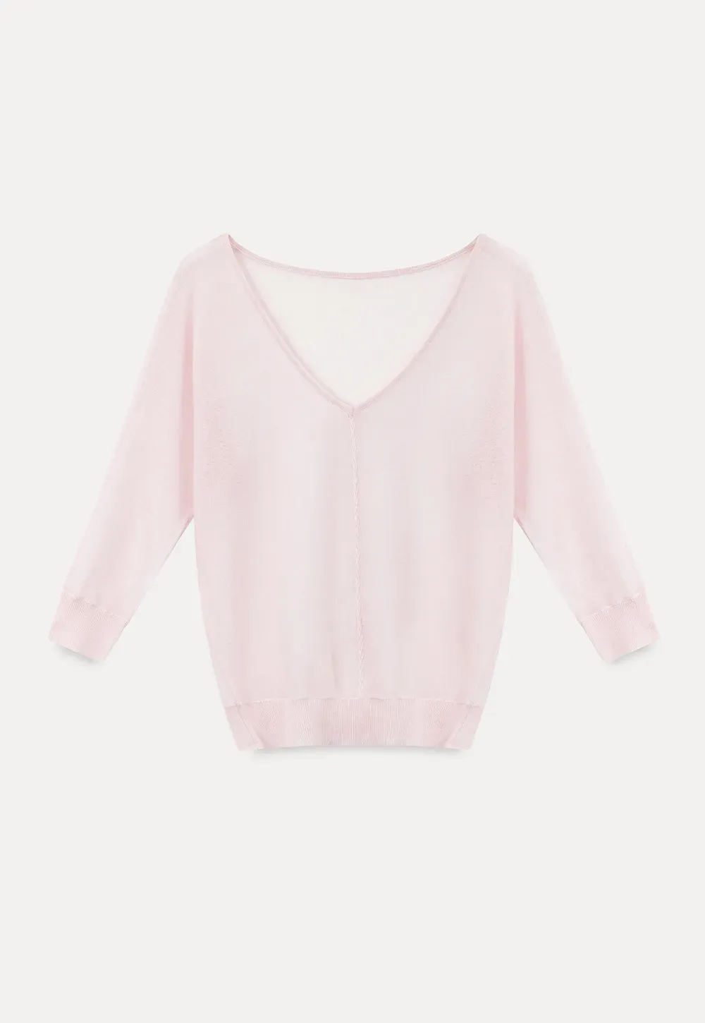 Sheer V Neck Long Sleeve Knit Sweater