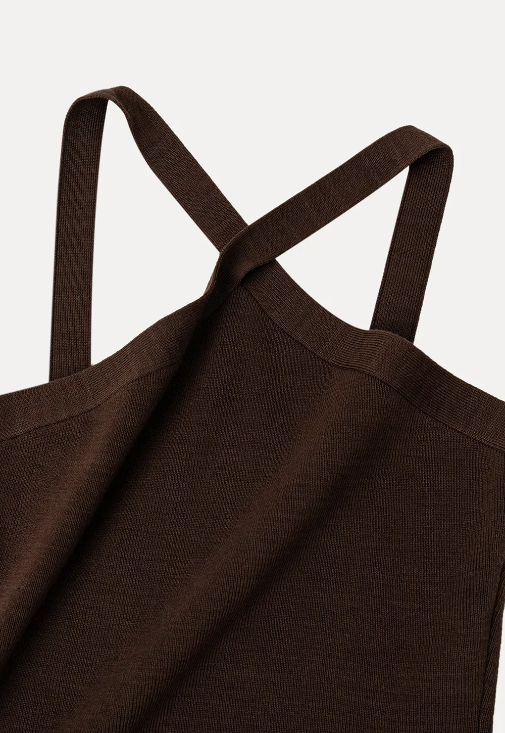 Cross Back Cropped Woolen Knit Sweater