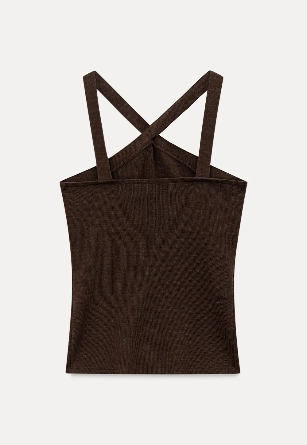 Cross Back Cropped Woolen Knit Sweater