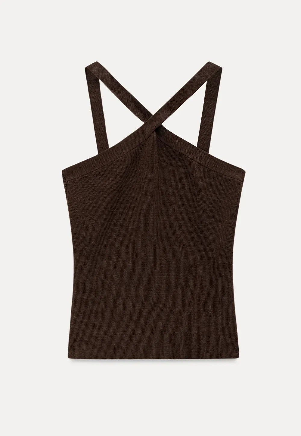 Cross Back Cropped Woolen Knit Sweater