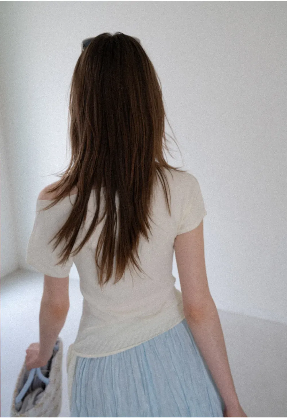 Off Shoulder Ribbed Hem Knit Sweater