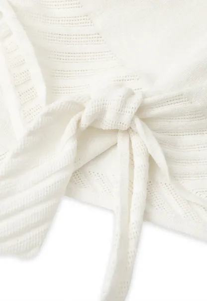 Off Shoulder Ribbed Hem Knit Sweater