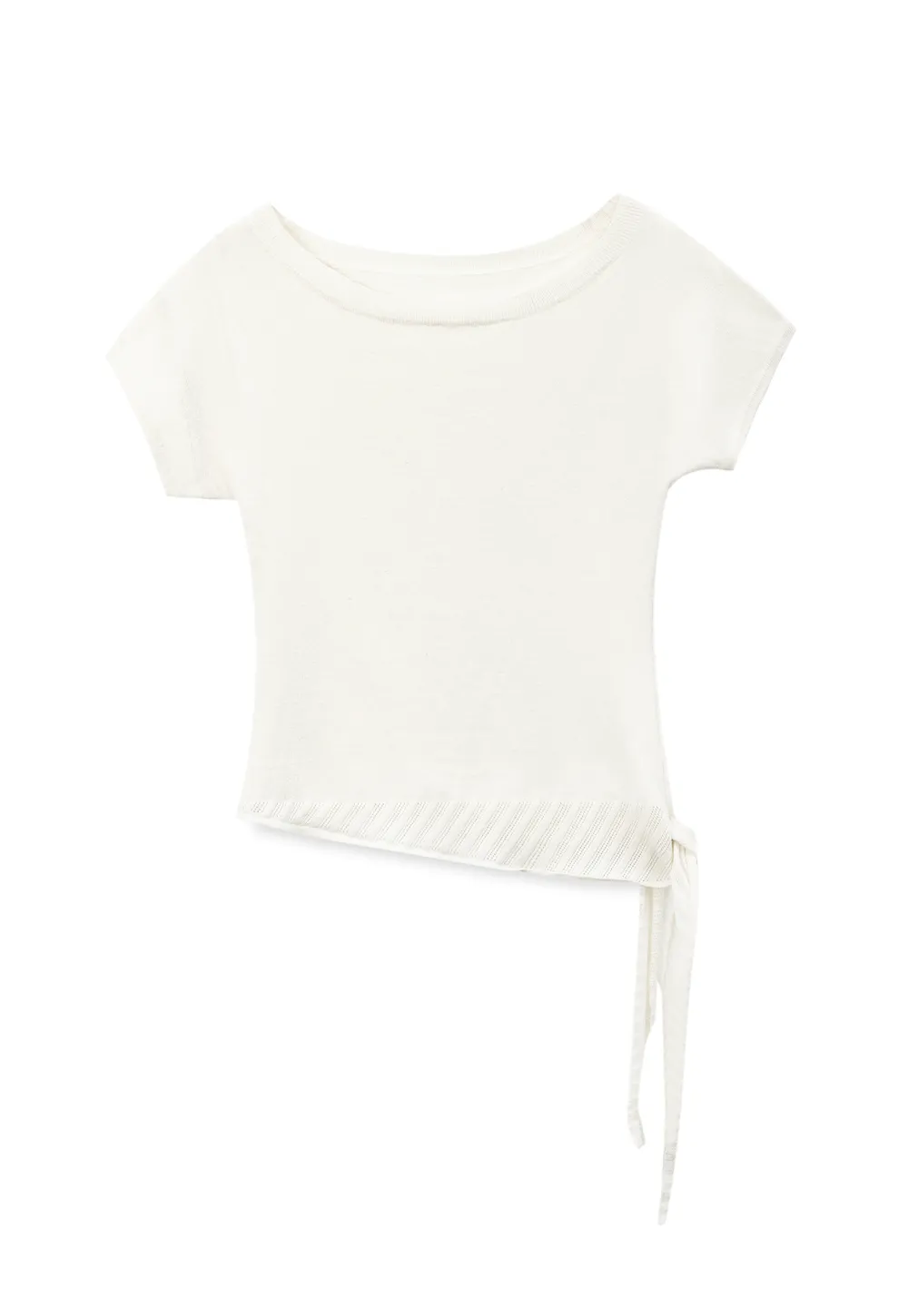 Off Shoulder Ribbed Hem Knit Sweater