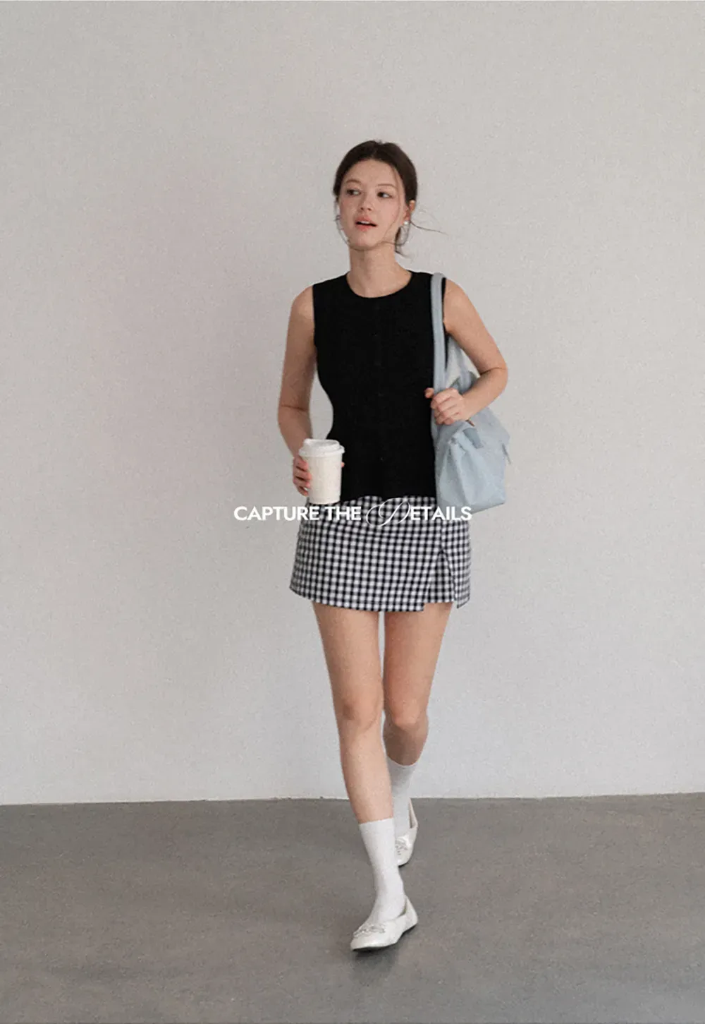 Peplum Hem Button Front Knit Sleeveless Top