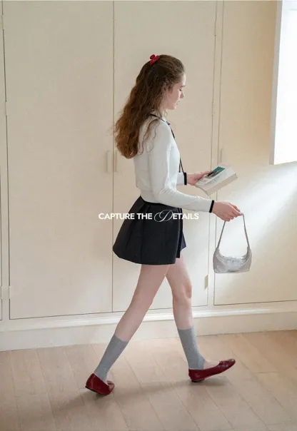 Peter Pan Collar Tie Neck Woolen Knit Sweater