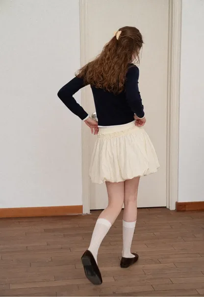 Peter Pan Collar Tie Neck Woolen Knit Sweater