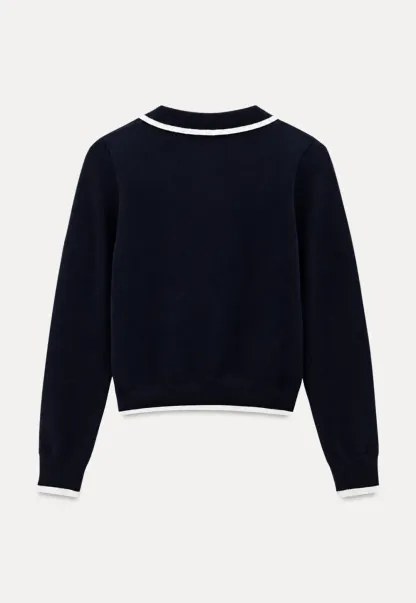 Peter Pan Collar Tie Neck Woolen Knit Sweater