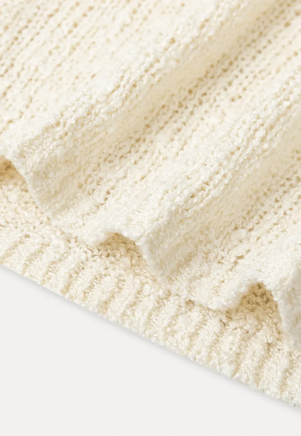 Off Shoulder Lace Trim Woolen Knit Sweater