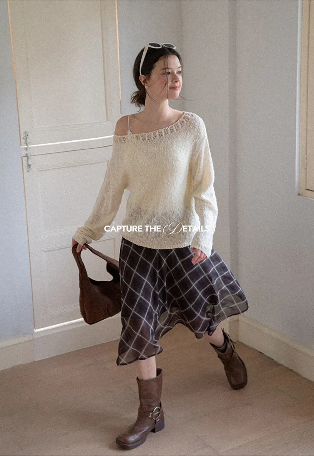 Off Shoulder Lace Trim Woolen Knit Sweater