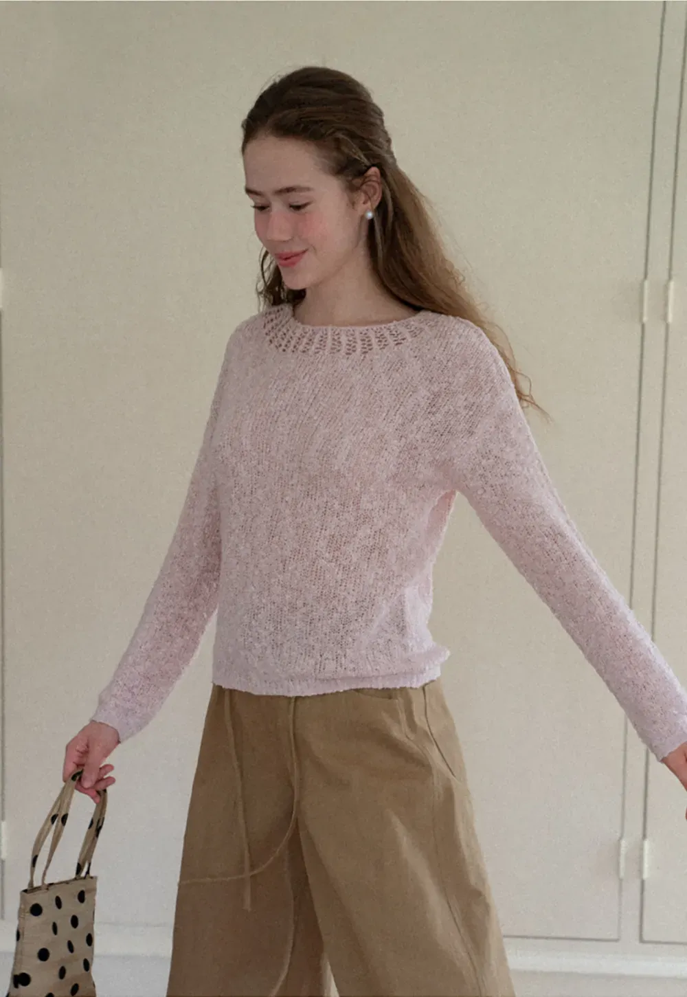 Off Shoulder Lace Trim Woolen Knit Sweater