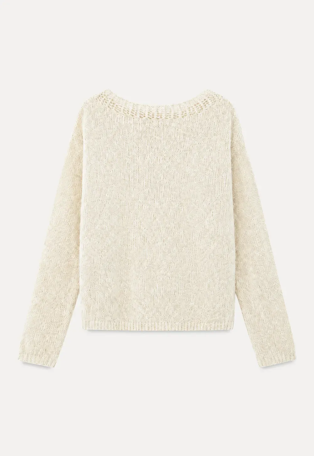 Off Shoulder Lace Trim Woolen Knit Sweater