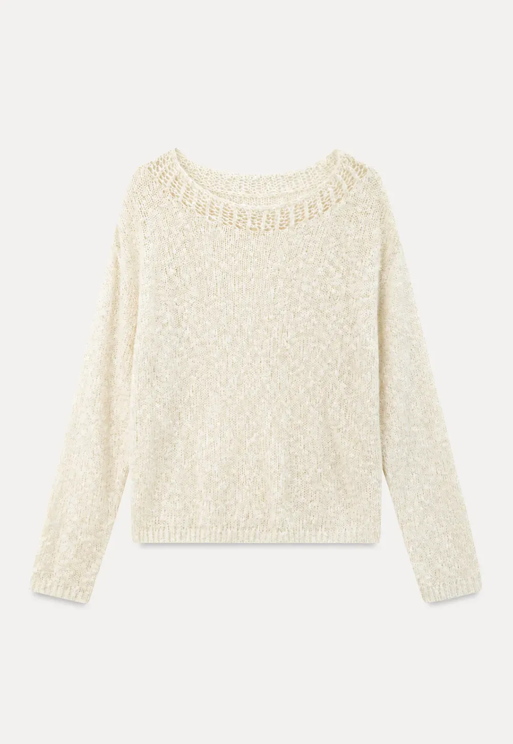 Off Shoulder Lace Trim Woolen Knit Sweater