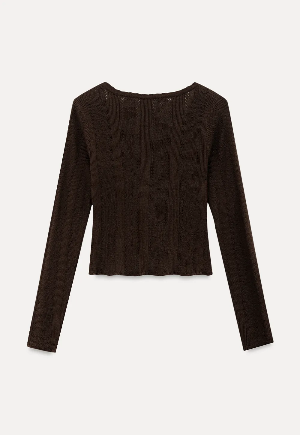 Cross Front Ribbed Knit Cardigan