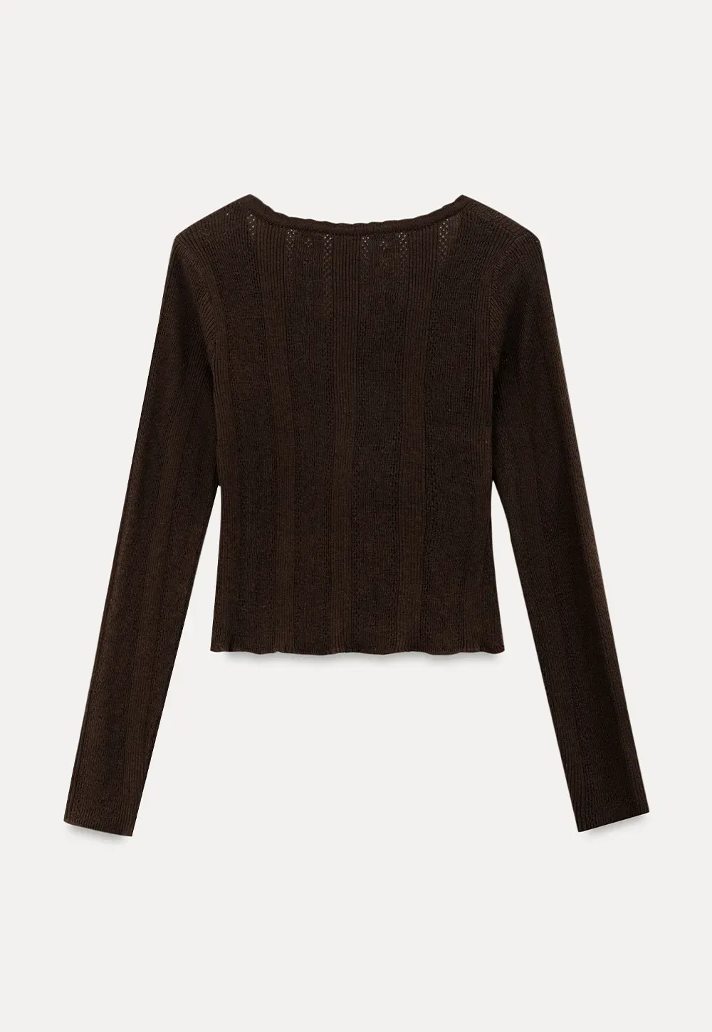 Cross Front Ribbed Knit Cardigan
