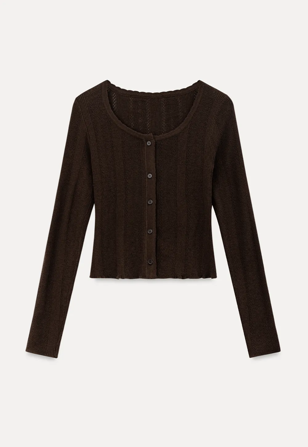 Cross Front Ribbed Knit Cardigan