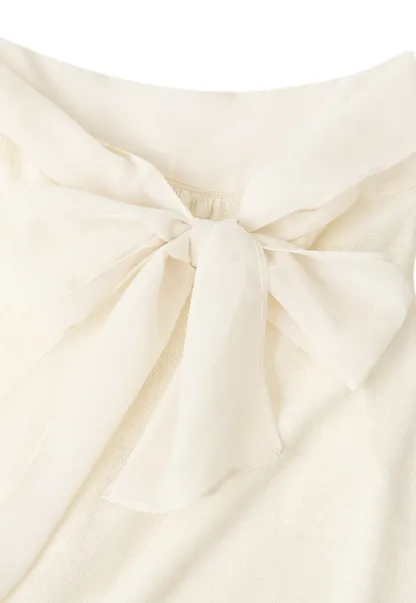 Pull sans manches en maille avec nœud papillon dans le dos