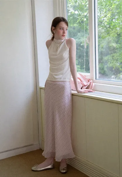 Pull sans manches en maille avec nœud papillon dans le dos