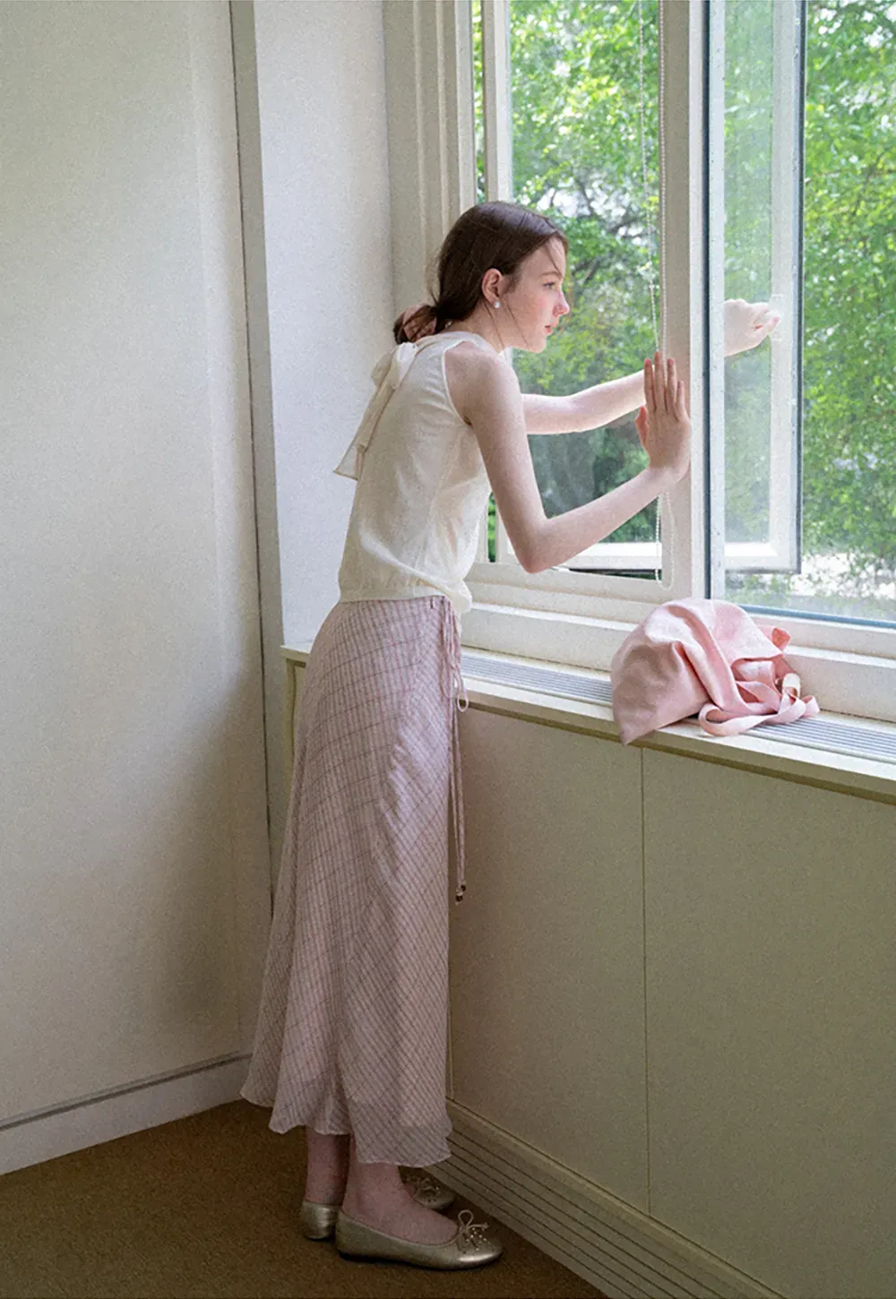 Pull sans manches en maille avec nœud papillon dans le dos