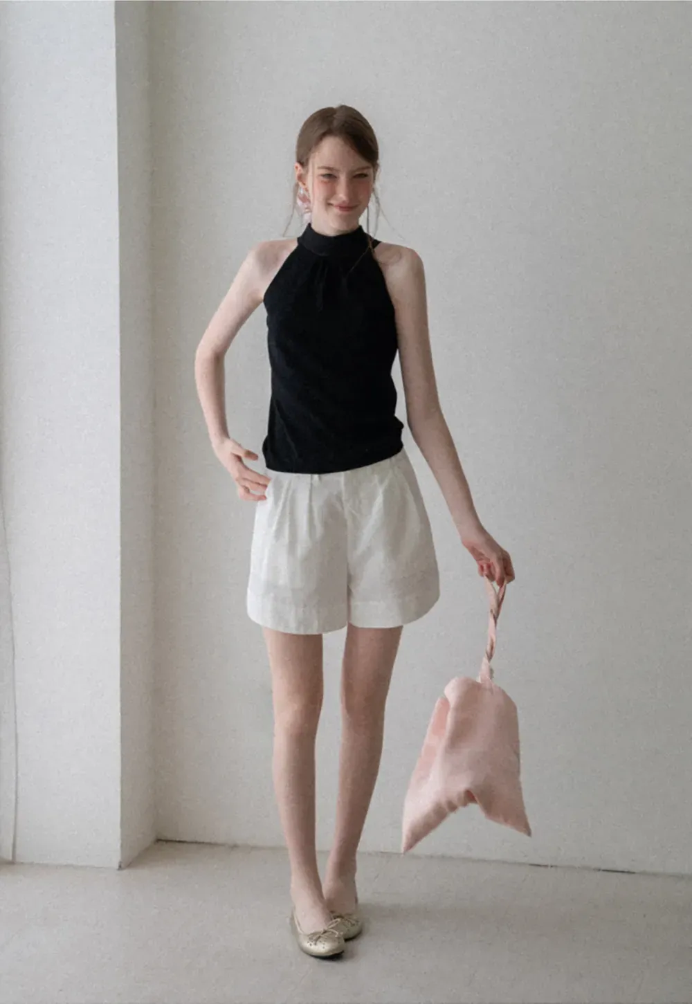Pull sans manches en maille avec nœud papillon dans le dos