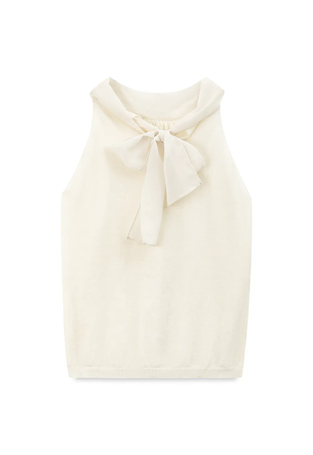 Pull sans manches en maille avec nœud papillon dans le dos