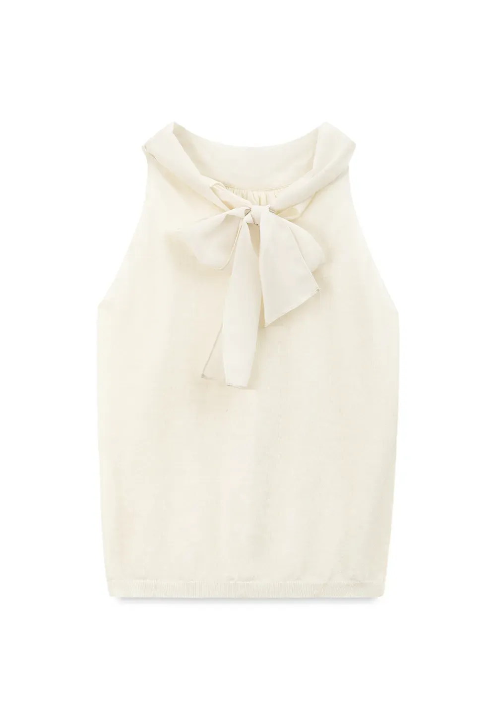 Pull sans manches en maille avec nœud papillon dans le dos