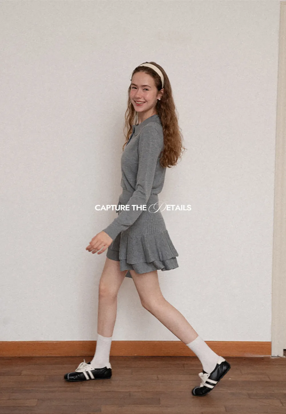 Peter Pan Collar Ribbed Knit Sweater