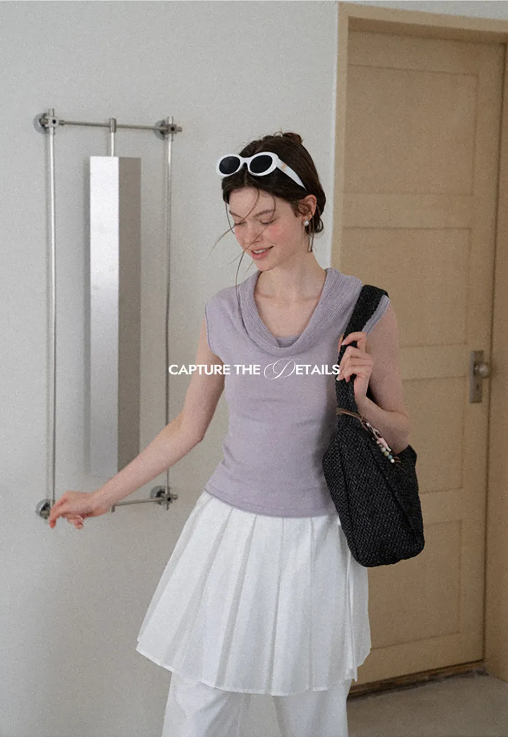 Cowl Neck Sleeveless Ribbed Knit Sweater