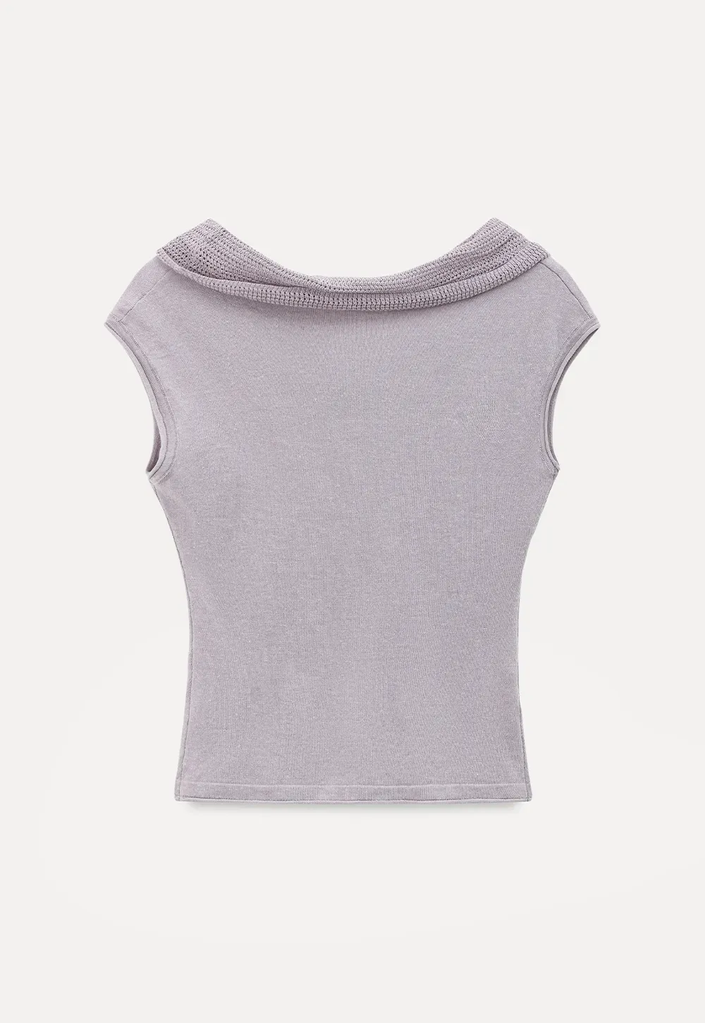 Cowl Neck Sleeveless Ribbed Knit Sweater