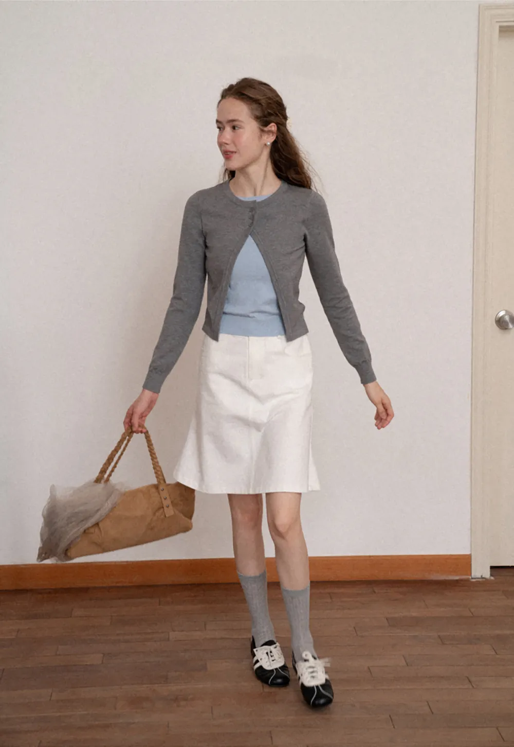 Asymmetrical Button Front Knit Cardigan