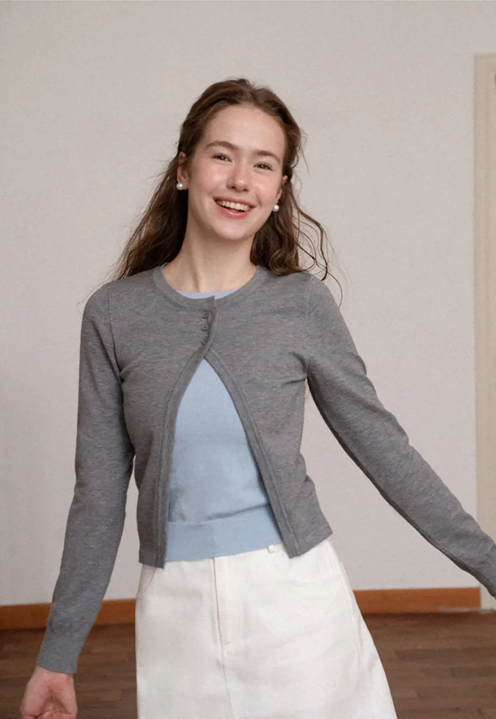 Asymmetrical Button Front Knit Cardigan