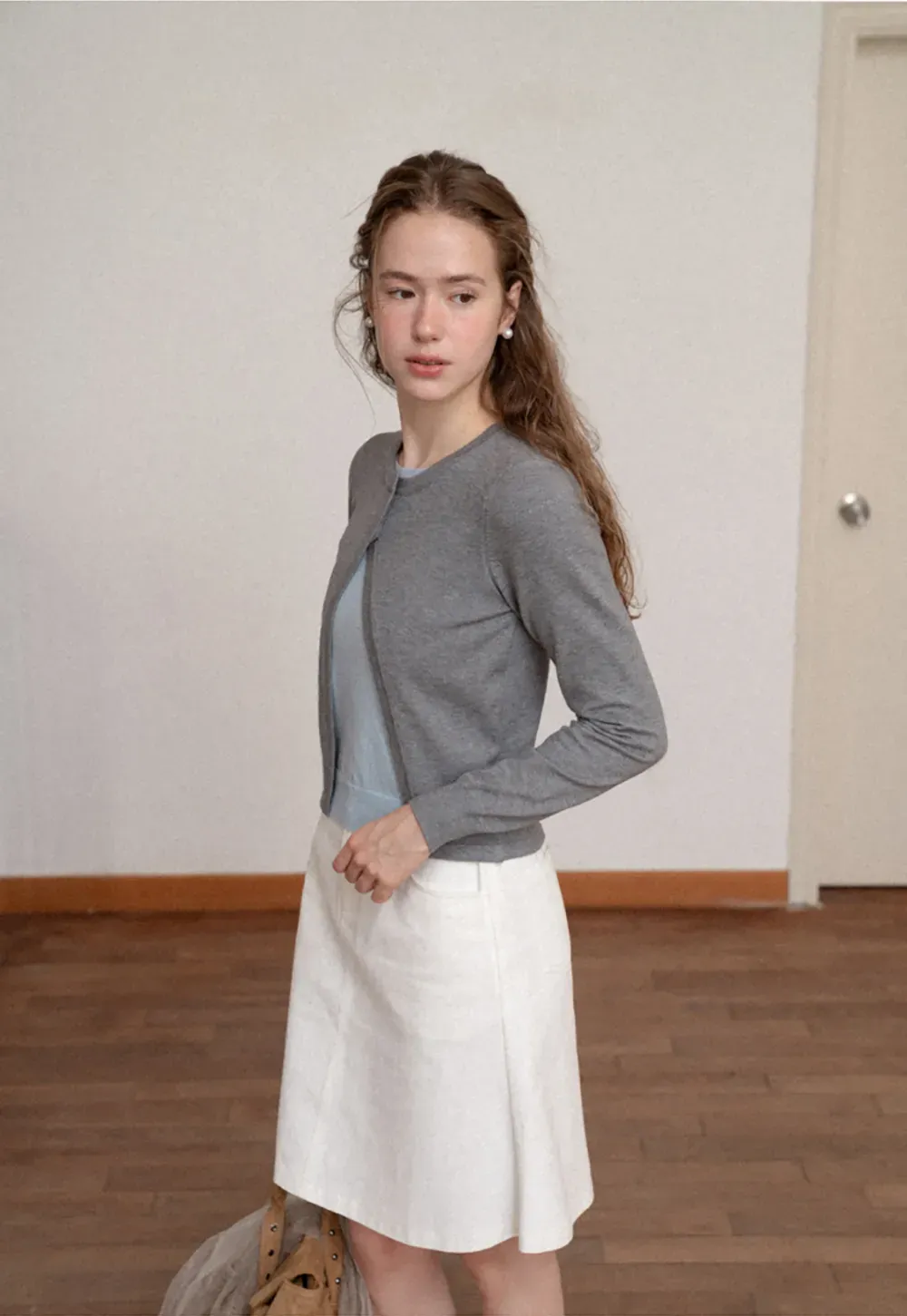 Asymmetrical Button Front Knit Cardigan
