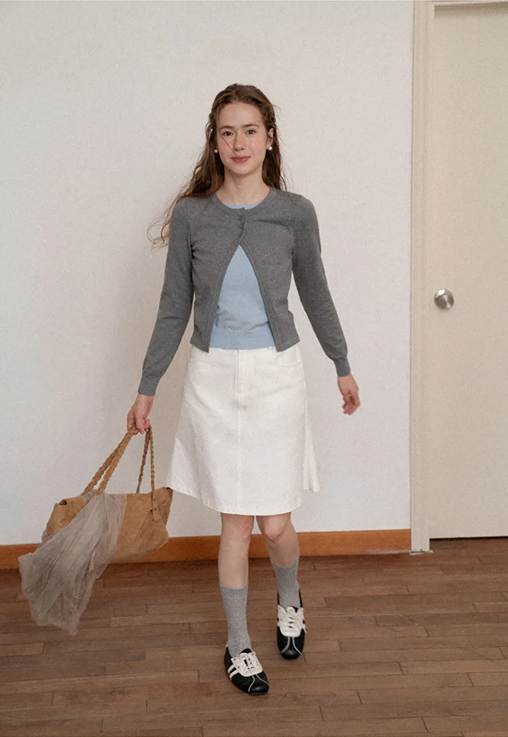 Asymmetrical Button Front Knit Cardigan