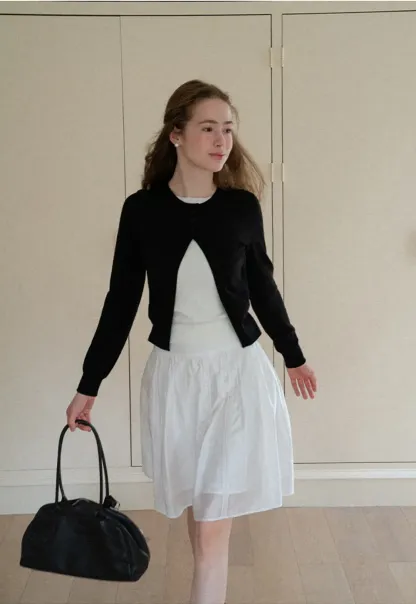Asymmetrical Button Front Knit Cardigan
