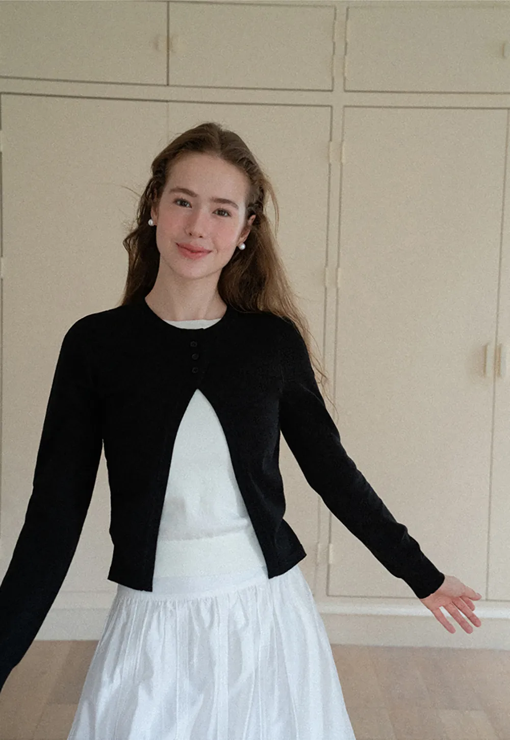 Asymmetrical Button Front Knit Cardigan
