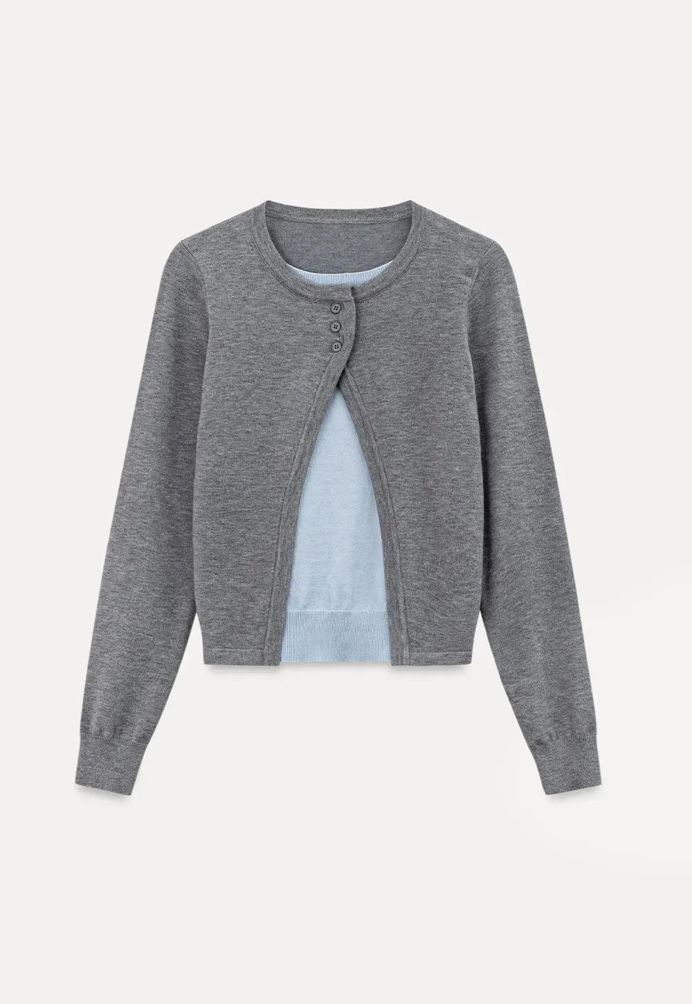 Asymmetrical Button Front Knit Cardigan