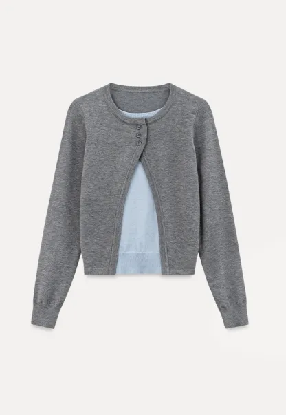 Asymmetrical Button Front Knit Cardigan