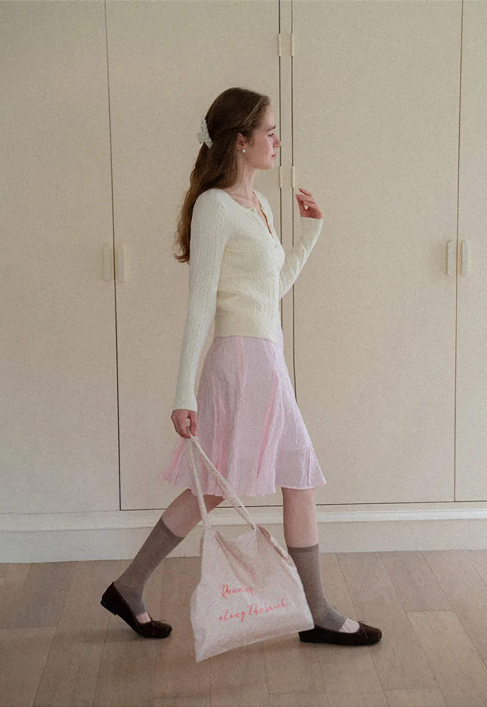 Ribbed Knit Cardigan with Button Front and V Neck