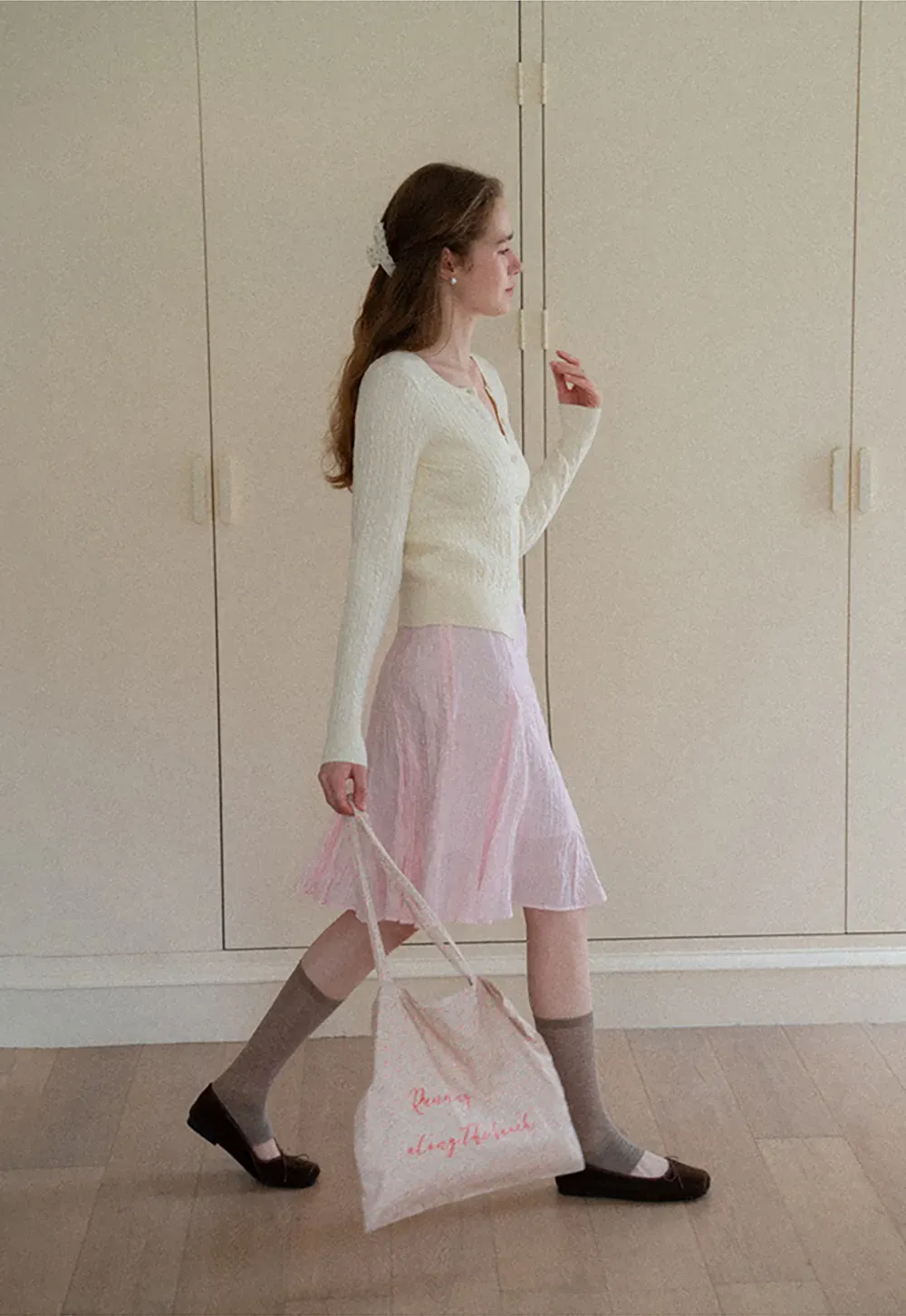 Ribbed Knit Cardigan with Button Front and V Neck