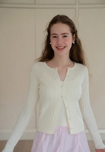 Ribbed Knit Cardigan with Button Front and V Neck