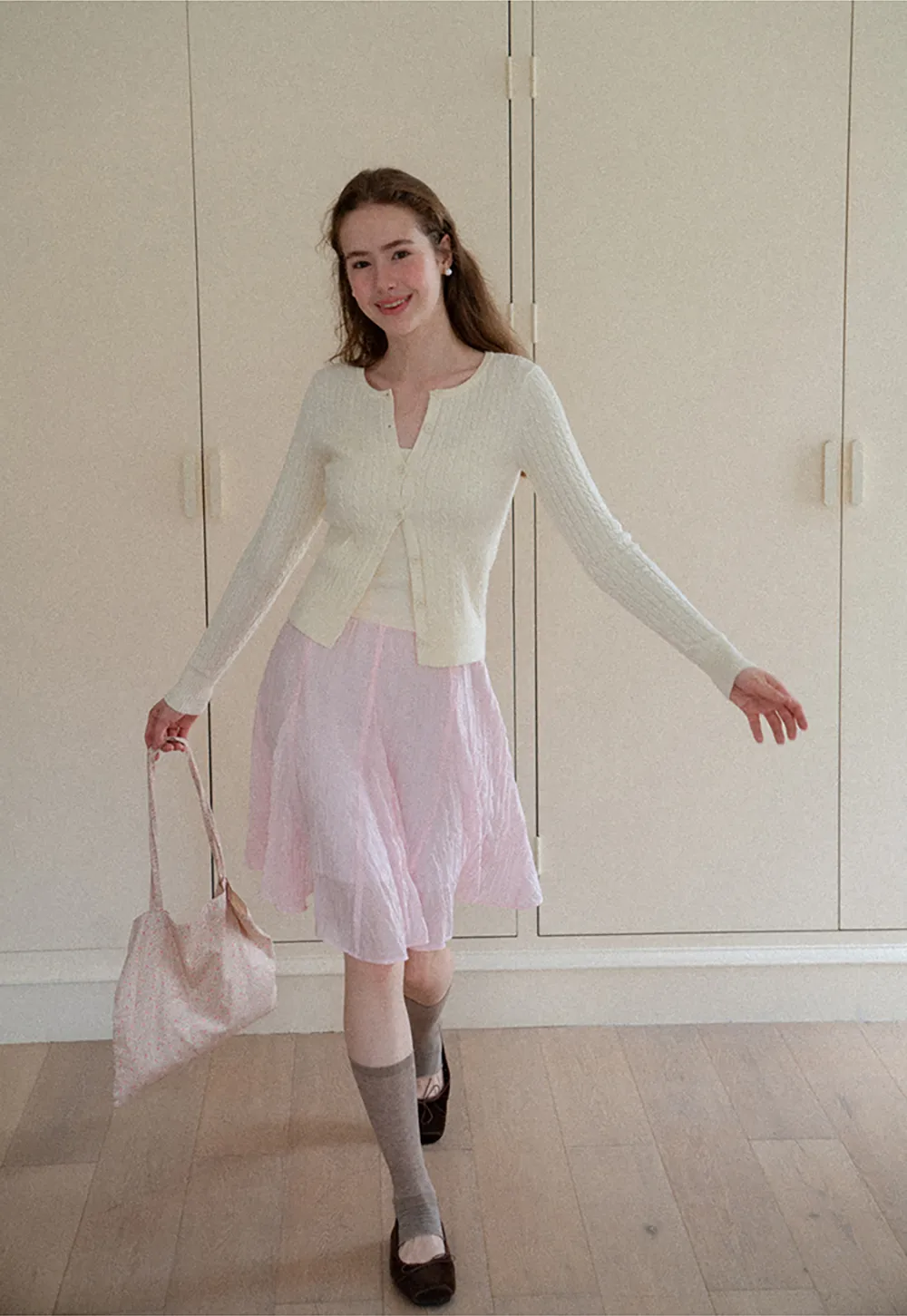 Ribbed Knit Cardigan with Button Front and V Neck