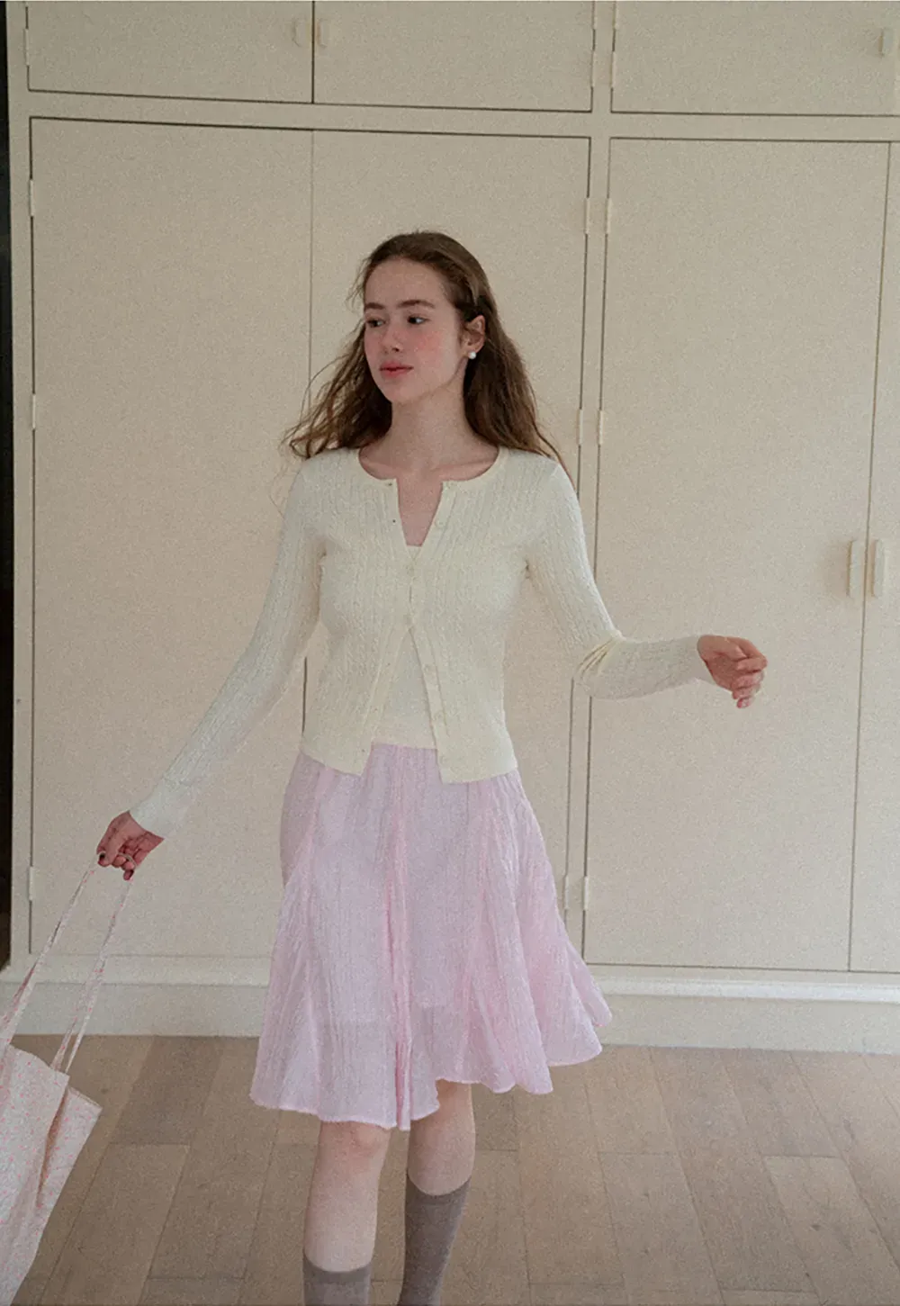 Ribbed Knit Cardigan with Button Front and V Neck