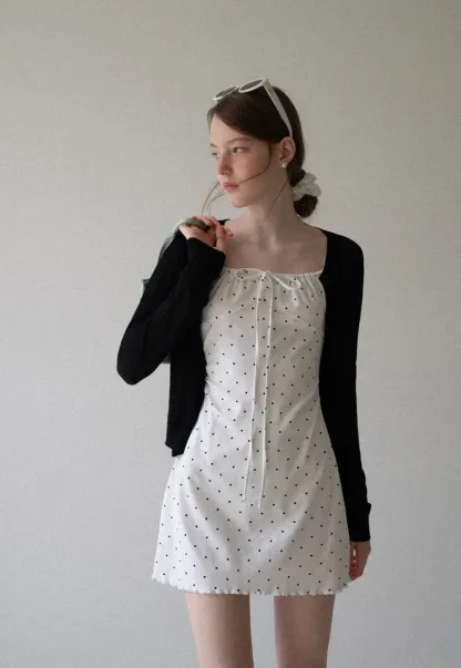 Drawstring Square Neck Long Sleeve Knit Sweater