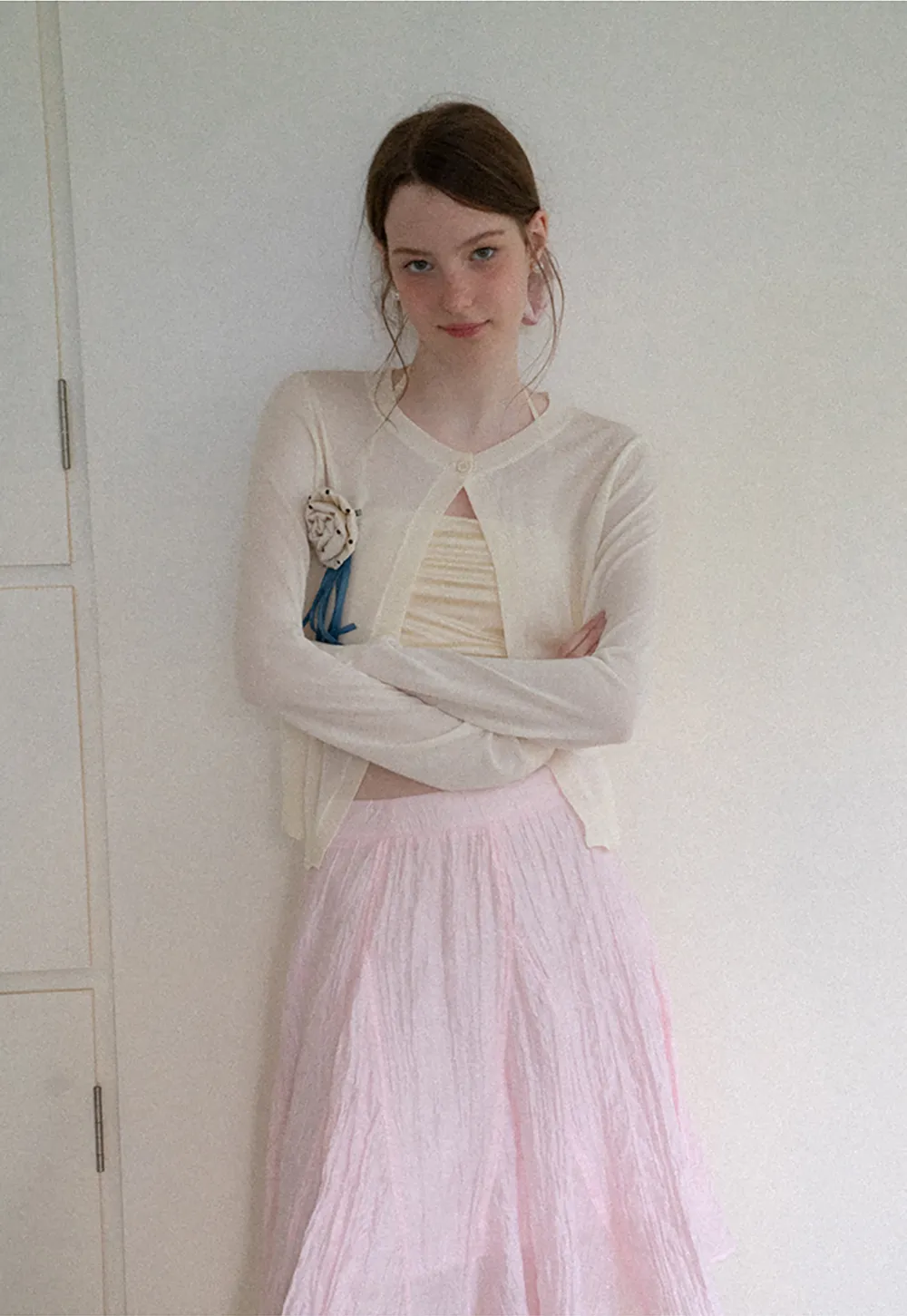 Drawstring Square Neck Long Sleeve Knit Sweater