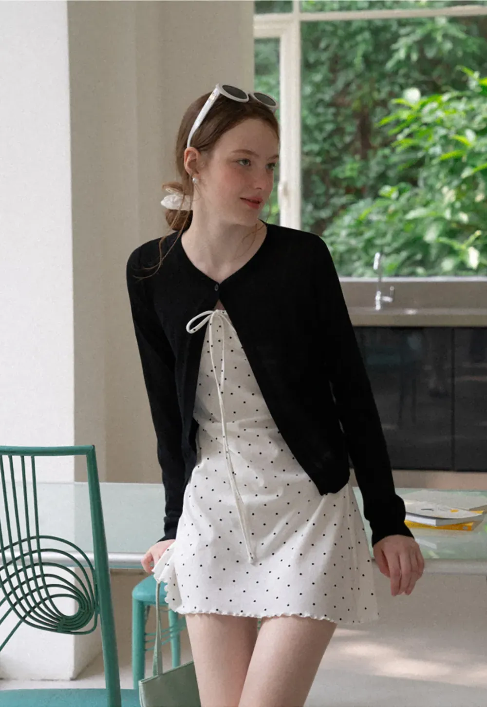 Drawstring Square Neck Long Sleeve Knit Sweater