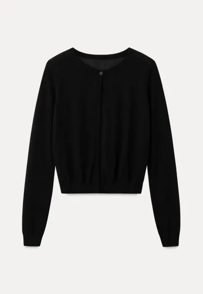 Drawstring Square Neck Long Sleeve Knit Sweater