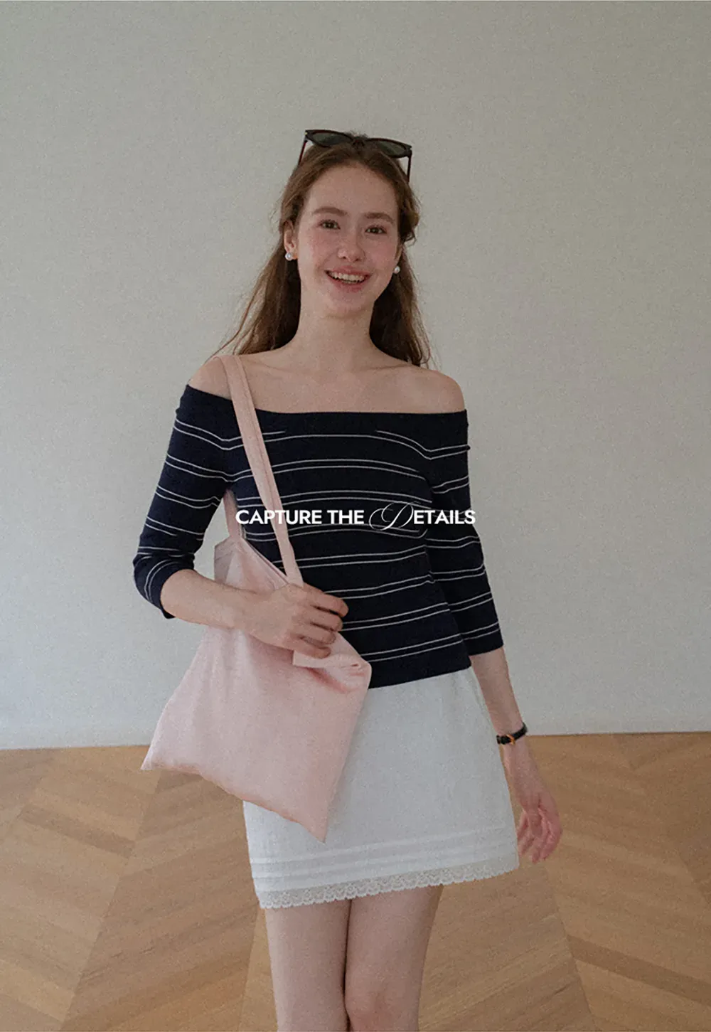 Off Shoulder Three Quarter Sleeve Knit Top