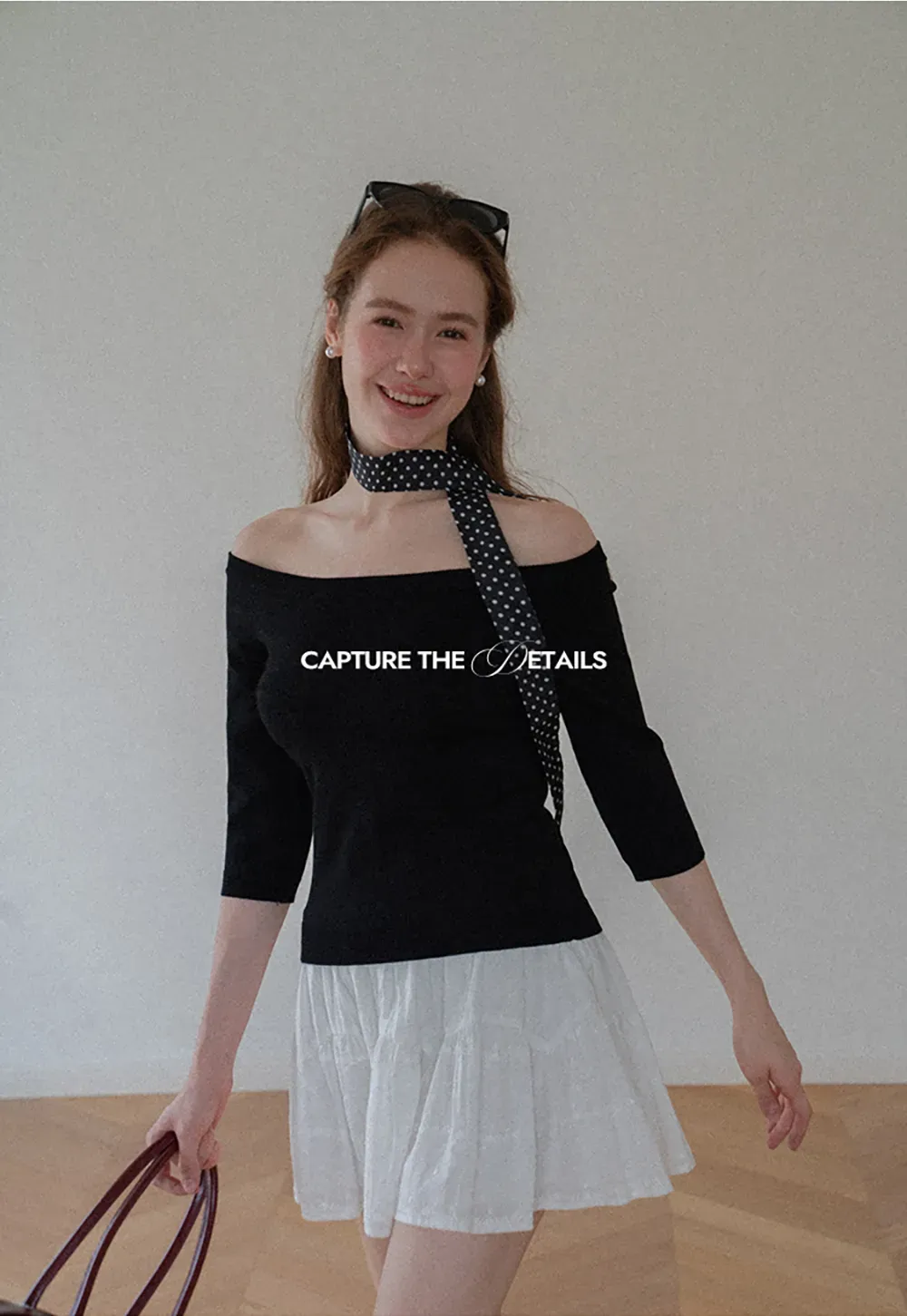 Off Shoulder Three Quarter Sleeve Knit Top