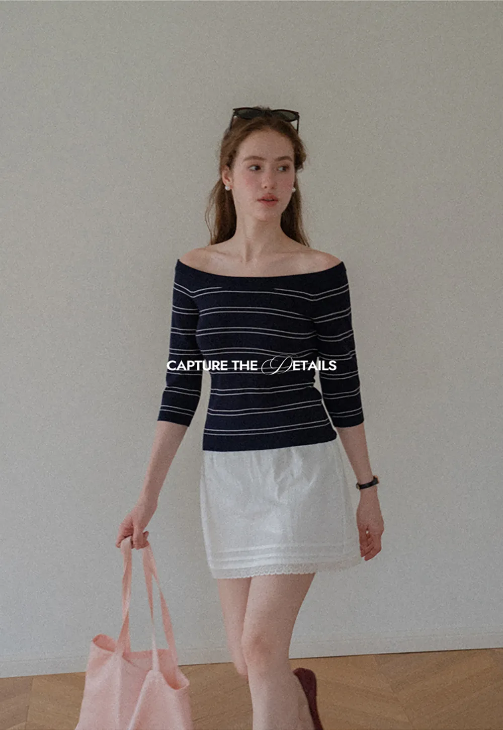 Off Shoulder Three Quarter Sleeve Knit Top