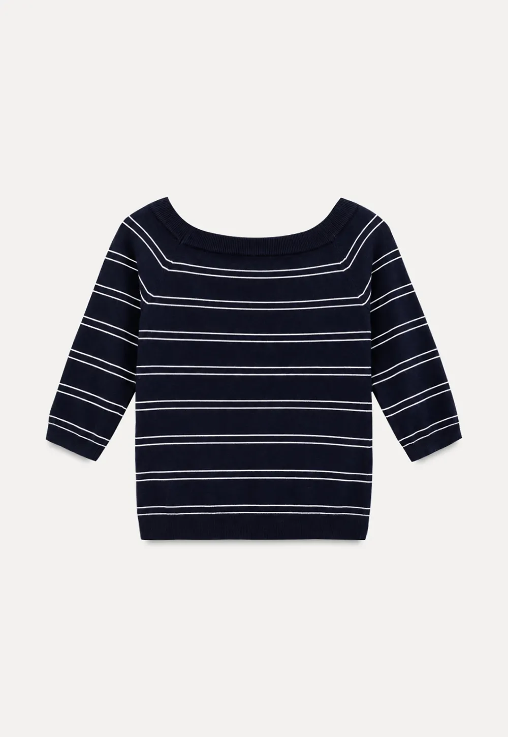 Off Shoulder Three Quarter Sleeve Knit Top